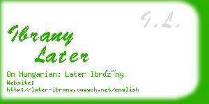 ibrany later business card